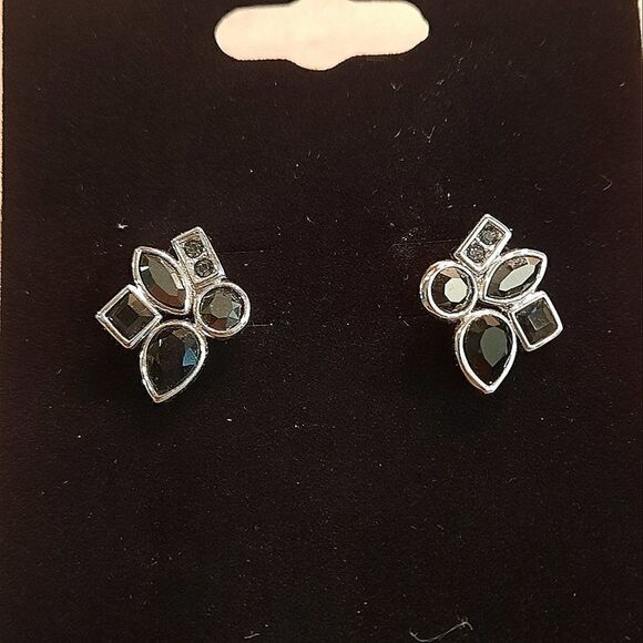 Earrings Stud Multicolored Stones Sterling Silver. - Picture 6 of 7